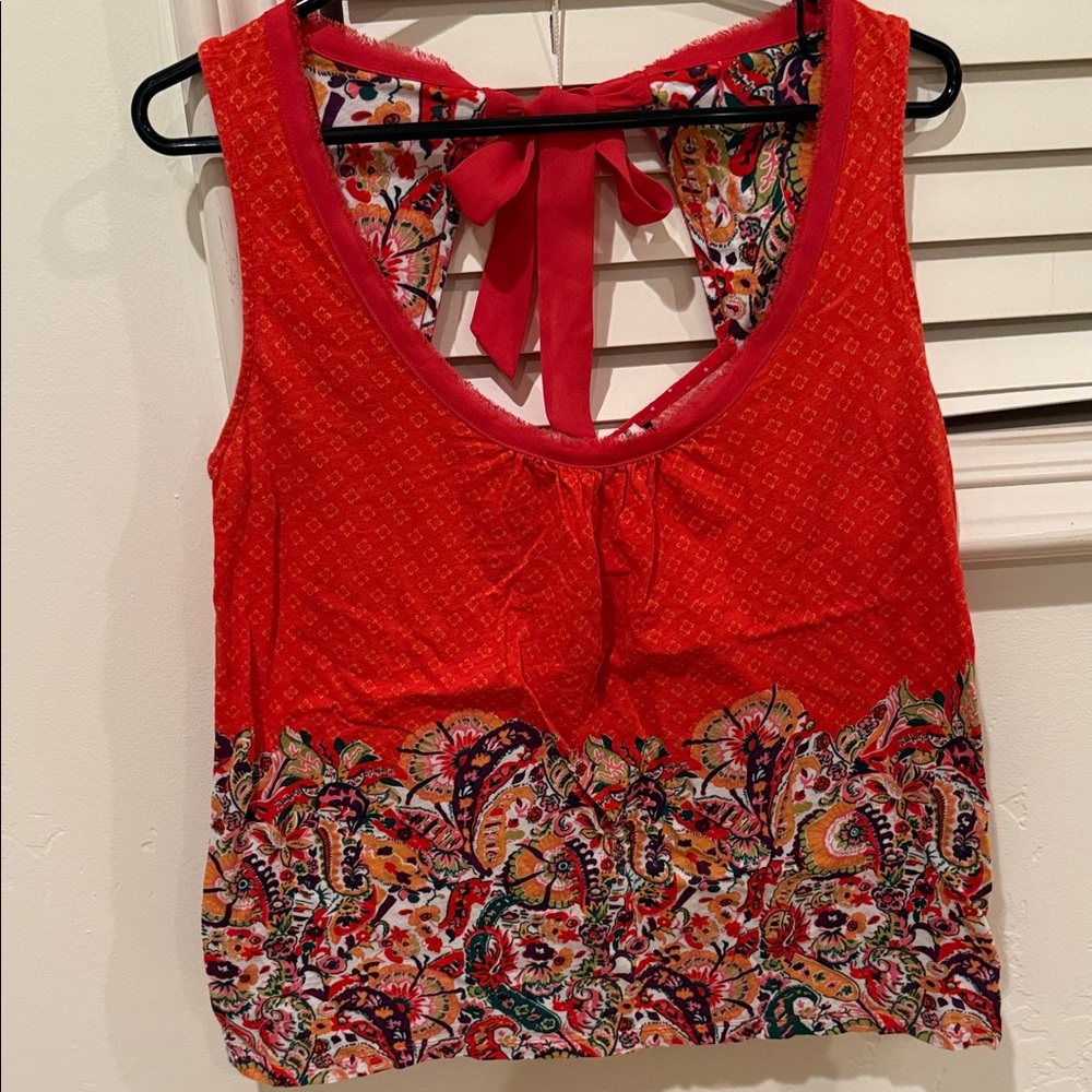 Vibrant Red Paisley Women's Tank Top